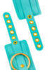 Наручники Pecado BDSM, прямоугольные, однослойные, натуральная кожа, голубой