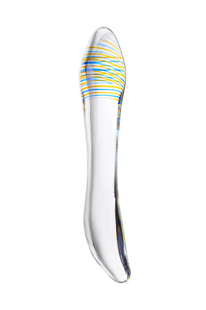 Двусторонний фаллоимитатор Sexus Glass, стекло, прозрачный , 22 см
