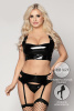 Комплект Candy Girl Revel (топ, пояс для чулок, стринги, чулки) черный, OS