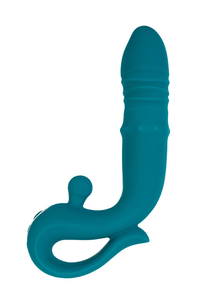 Вибратор с функцией Up&Down и стимулирующим кольцом, JOS Mija, силикон, зеленый, 19 см