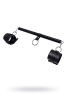 Бандажный набор 3 точки фиксации Pecado BDSM (маленькая распорка, наручники), натуральная кожа, черн