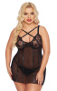 Ночная сорочка и стринги SoftLine Collection Cornelia, черный, XXXL