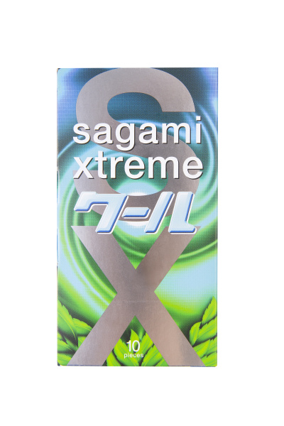 Презервативы Sagami, xtreme, Mint, латекс, 19 см, 5,2 см, 10 шт.