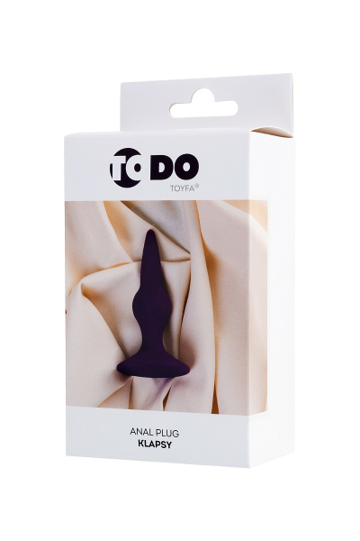 Анальная втулка  TODO BY TOYFA KLAPSY, силикон, фиолетовая, 10,5 см, Ø 3 см