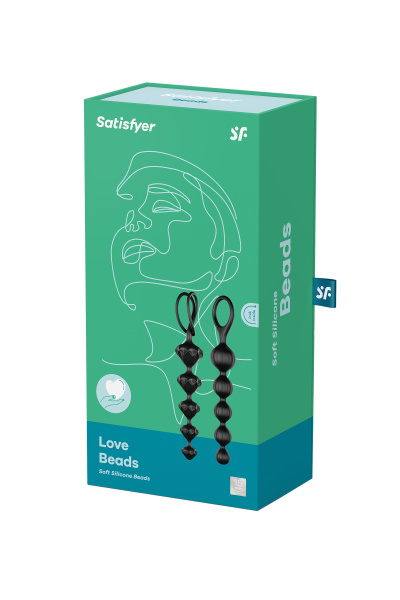 Набор анальных  цепочек  Satisfyer  BEADS, силикон, черный, 27 см