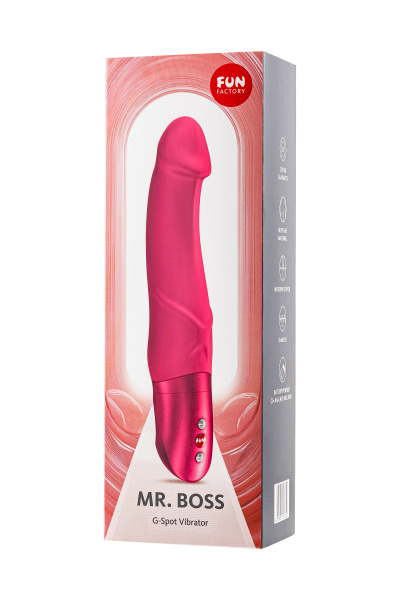 Вибратор для точки G Fun Factory MR. BOSS, силикон, малиновый, 20,2 см